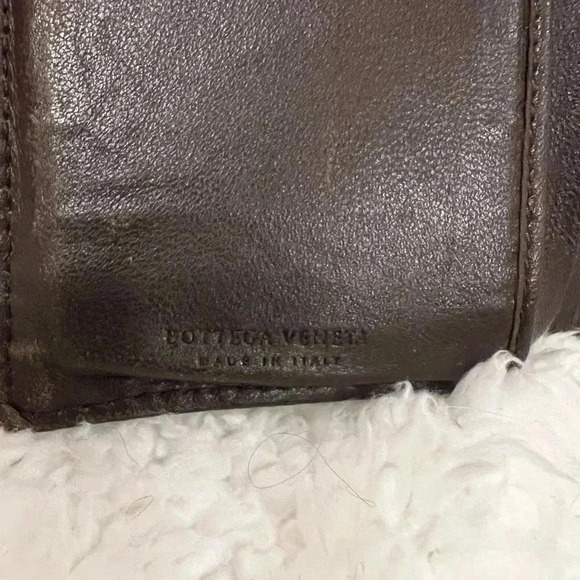 AS-IS Bottega Veneta French Purse Wallet Brown USED - Picture 5 of 6